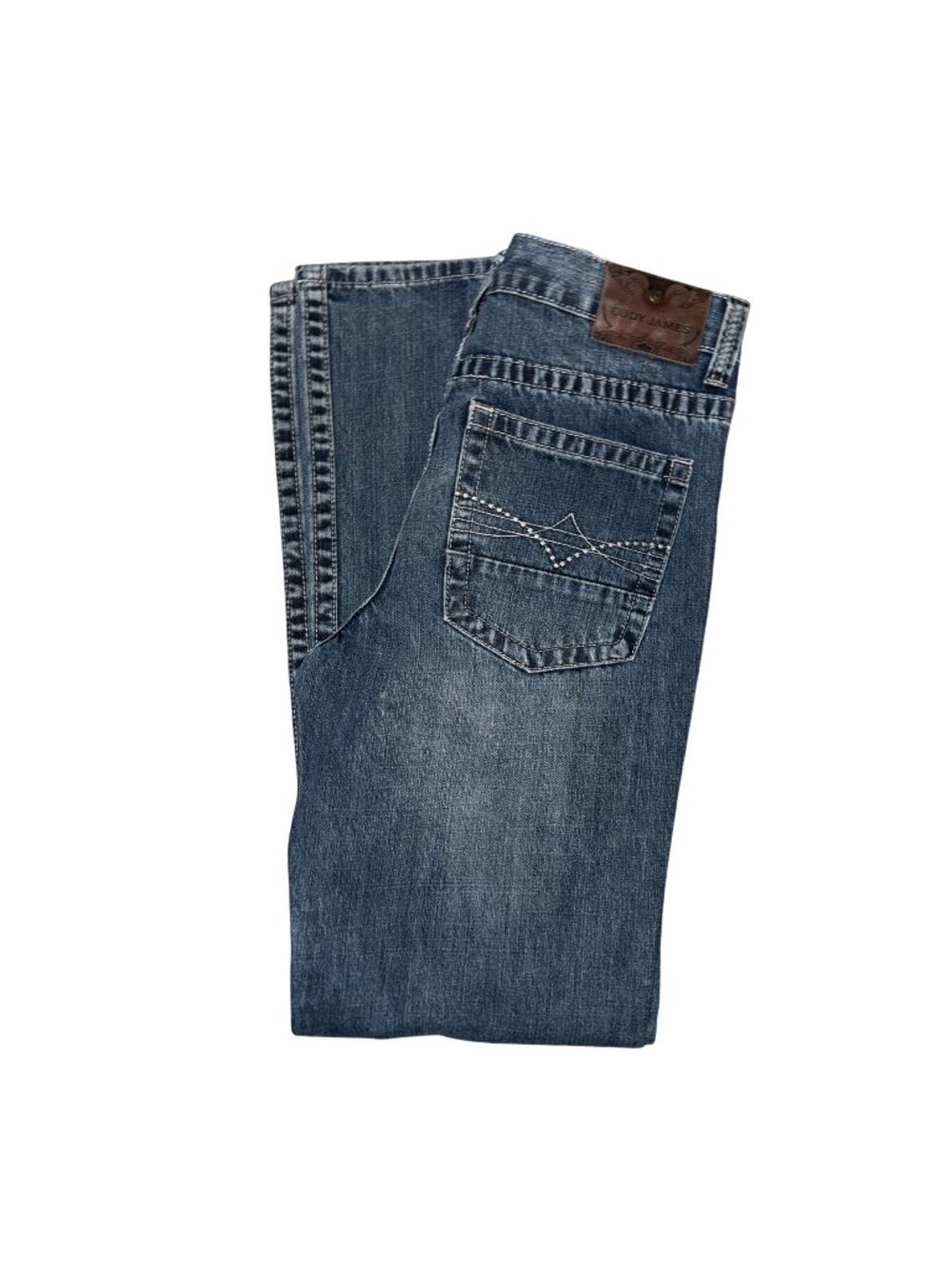 Cody James Straight Leg Jeans Mens 33 34 Light Wash Blue Embroidered Pockets